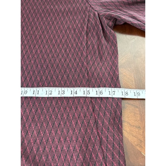 J Jill Ponte Dress Medium Petite Red Black Knit‎ Midi Seamed Stretch Casual Work - Picture 7 of 9